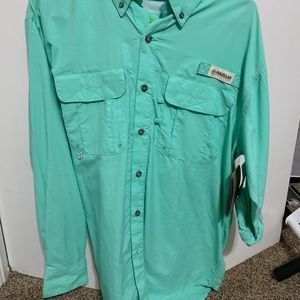 Mens Magellan teal fishing shirt
